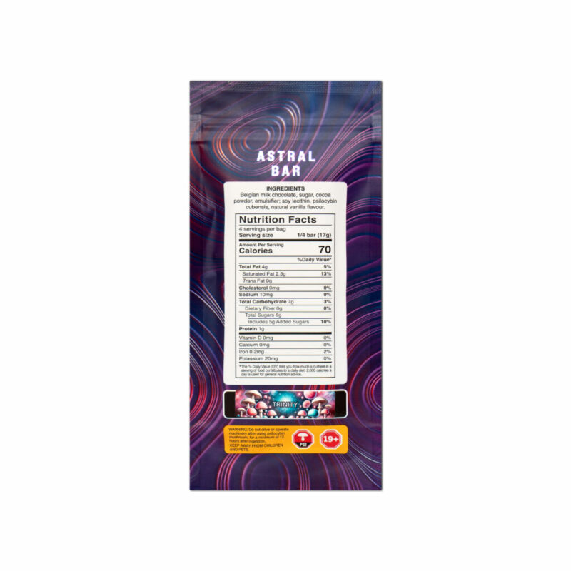 Astral Bars – Milk Chocolate – Psilocybin Chocolate 5G- $60 Each - Image 2